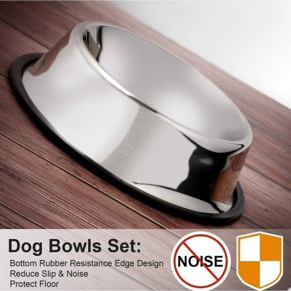 LEACOOLKEY Stainless Steel 2 Pack Dog/Cat Bowls New With Tags  Sz. Sall - Picture 4 of 16